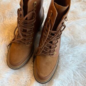 New Tory Burch Miller Lace Up Boots Size 8.5